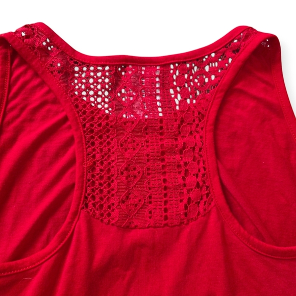 JerryLeigh Love Grapic Tie Front Tank Top, Red, Juniors L (11/13) - Picture 5 of 6